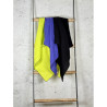 Musselintuch Multicolor "Schwarz, Lila & Neongelb"