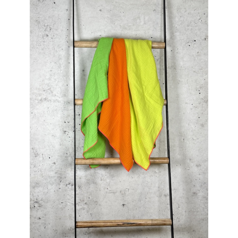 Musselintuch Multicolor Neon "Gelb, Orange & Grün"