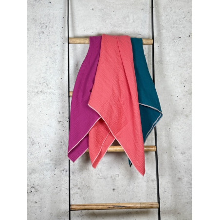 Musselintuch Multicolor "Magenta, Melone & Petrol"