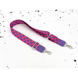 Taschengurt "Lila meets Pink Squares"