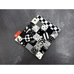 Federverschluss Täschchen Black & White Maxi