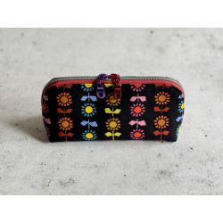 Oil Pouch - Gross 14 Flaschen - Rainbow Flowers Schwarz