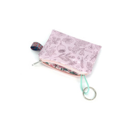 Schlüsseltasche "Rosa Blumen"