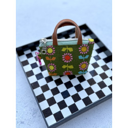 Tiny Tote - Flowers Green