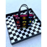 Tiny Tote - Flowers Black