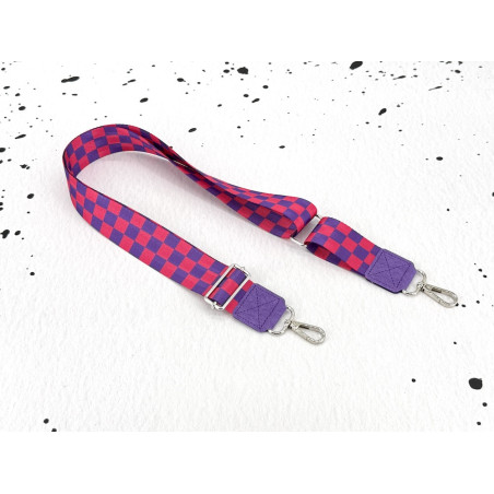 Taschengurt "Lila meets Pink Squares"