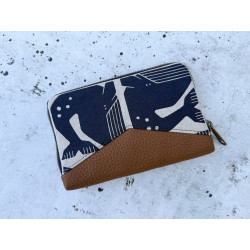 Little Mynta Geldbörse "Grumpy Whale Blau"