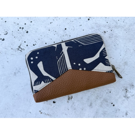 Little Mynta Geldbörse "Grumpy Whale Blau"